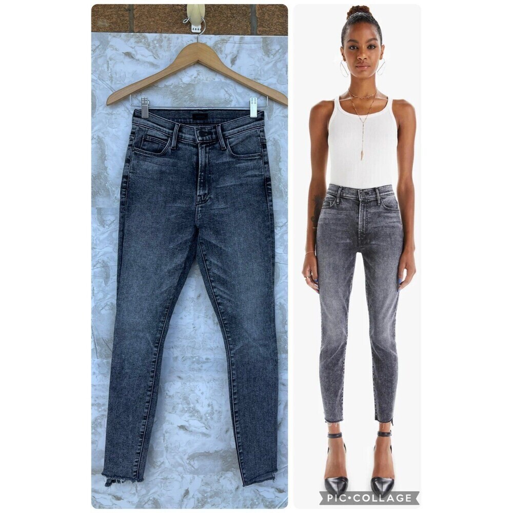 Mother - Stunner Zip Ankle Step Fray Skinny Jeans in Train Stops size 25